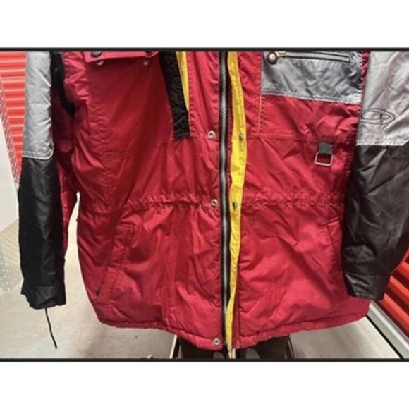 Vintage 1990s Ocean Pacific Red Puffer Full Zip Ski Snowboarding Jacket Size XL - Picture 4 of 8
